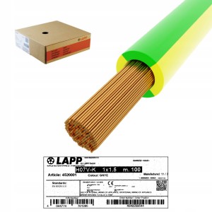 Przewód LgY żółto-zielony H07V-K Lapp 1,5mm2 100m
