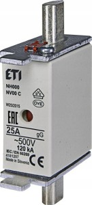 Wkładka topikowa NH00C ETI 004181207 25A gG 500V
